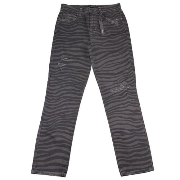 NWT J BRAND Ruby High-Rise Crop Cigarette Jean Size 25 Black Dazzle Destruct - Picture 2 of 7